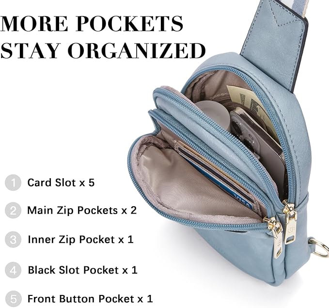 BOSTANTEN Small Sling Bag Crossbody Bags for Women Trendy Crossbody Purse Leather Chest Bag