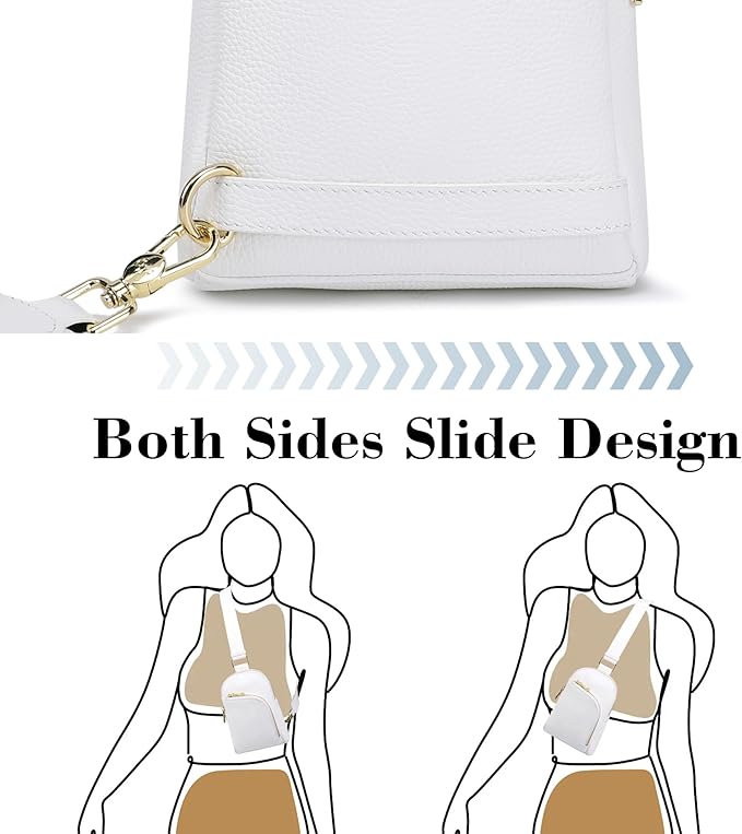 INICAT RFID Blocking Sling Bag Leather Crossbody Bags for Women Fanny Pack Cross Body for Woman Chest Bag for Travel 1.9L