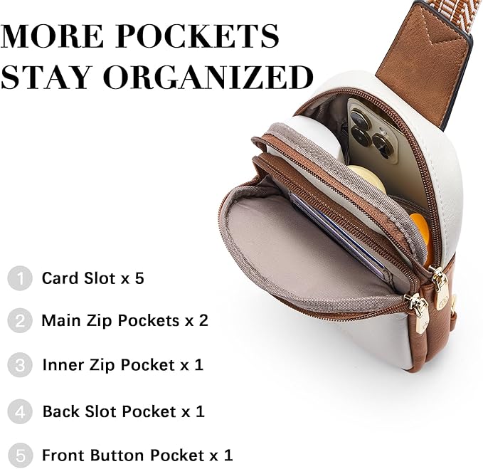 BOSTANTEN Small Sling Bag Crossbody Bags for Women Trendy Crossbody Purse Leather Chest Bag