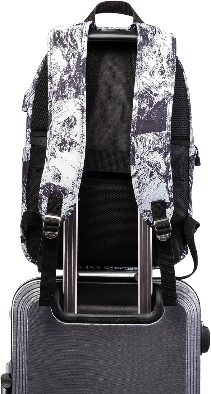 Kinmac Water Resistant Laptop Backpack with USB Charging Port for Laptop Up to 15.6 Inch (Snow Mountain)