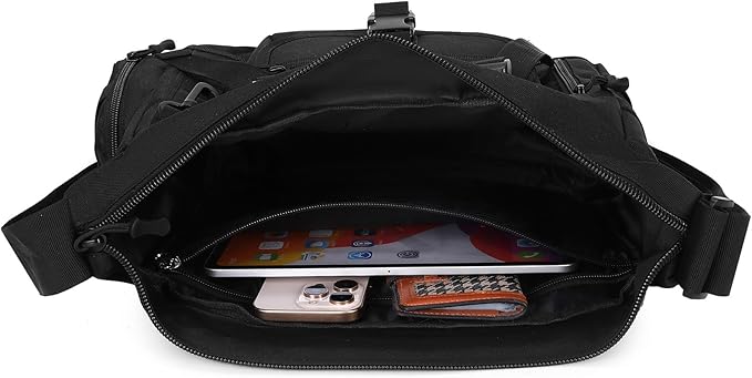 ArcEnCiel Tactical Messenger Bag Men MOLLE Sling Shoulder Pack with Patch