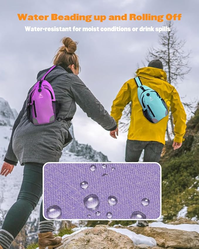 Sling Bag for Women, Crossbody Bag for Men, Cross Body Hiking Backpack, Travel Daypack, Chest Pack with Chest Phone Holder