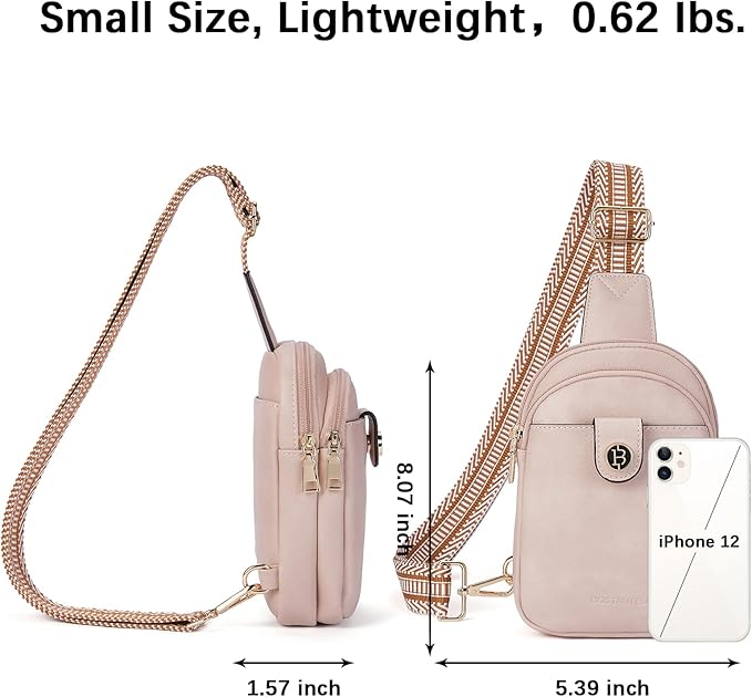 BOSTANTEN Small Sling Bag Crossbody Bags for Women Trendy Crossbody Purse Leather Chest Bag