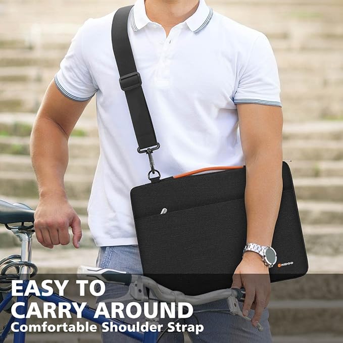 NIDOO Laptop Sleeve Shoulder Bag for 11-12.5", 13", 14" MacBook / 12.9" iPad Pro / Surface Pro 8 / Galaxy Chromebook 2 HP
