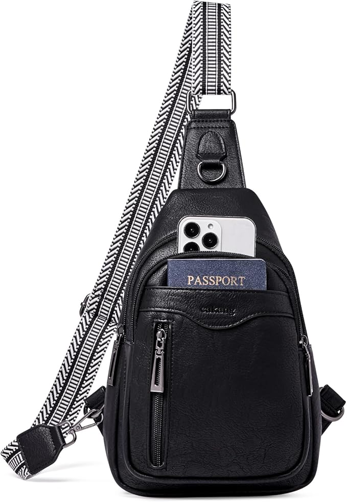 Womens Sling Bag Crossbody Bags for Women Vegan Leather Sling Backpack Daypack Fanny Pack Crossbody Purse Travel