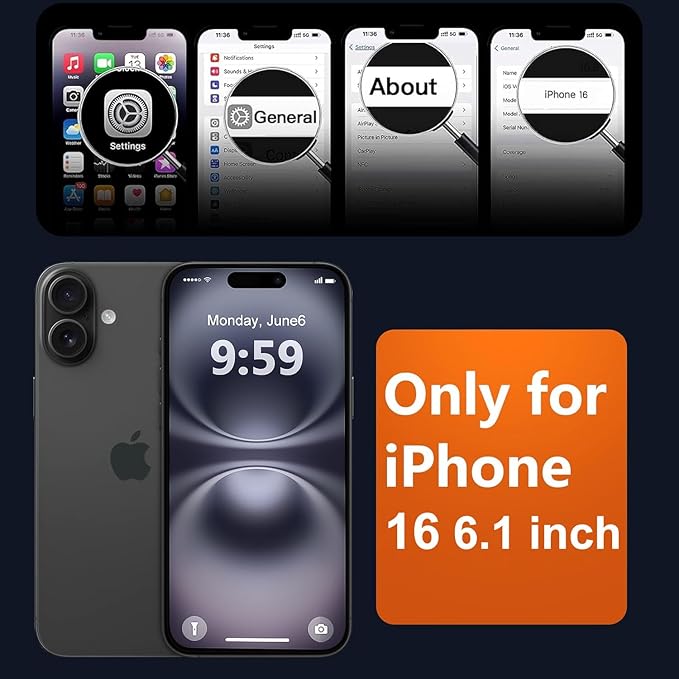 MOCCA Strong Magnetic for iPhone 16 Case, [Compatible with Magsafe][16FT Mil-Grade Drop Protection] Slim Thin Translucent Matte Protective Cover Case for iPhone 16 Phone Case 6.1", Titanium Gray
