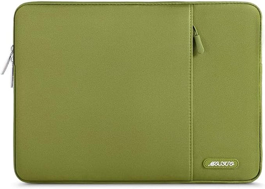 MOSISO Laptop Case 16 inch, 15-15.6 inch Laptop Sleeve Compatible with MacBook Pro 16 M4 M3 M2 M1, HP Acer Dell Lenovo ASUS Notebook, Polyester Vertical Computer Sleeve Bag with Pocket, Chartreuse