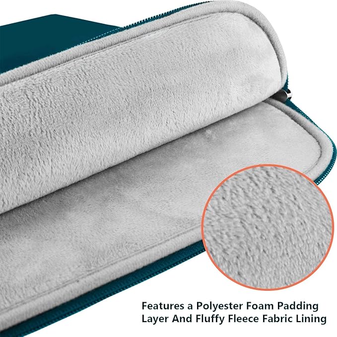 Laptop Sleeve Case 15.6 inch, Shockproof Protective Notebook Bag with Accessory Pocket, Briefcase Carrying Laptop Sleeve for 15.6" HP, ASUS, Dell, Lenovo, Acer -Cyan Color