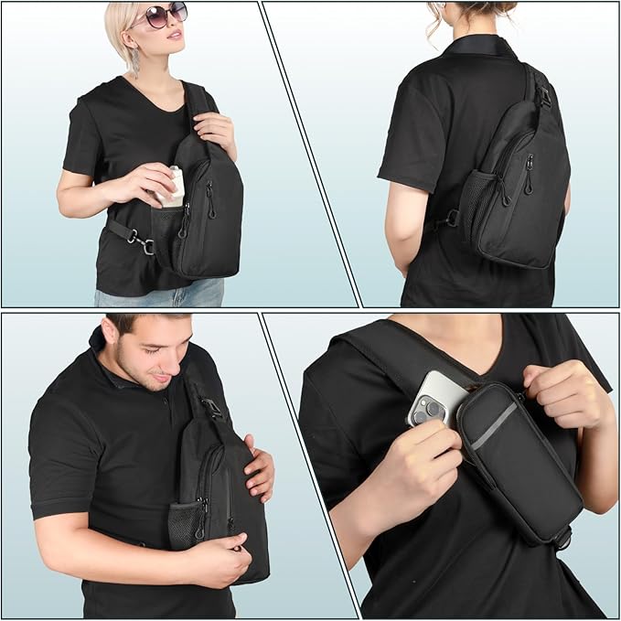 CCW Sling Chest Bag - Tactical Crossbody Backpack for Concealed Carry with Hidden Holster Compartment | Mid-Zip Gun Pocket, Water-Resistant