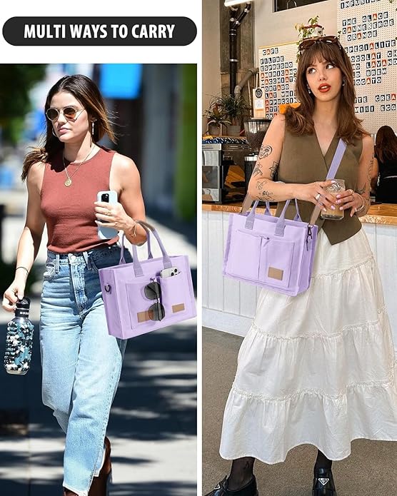 Tote Bags for Women Canvas Tote Purse Crossbody with Pockets Top Handle Shoulder Satchel Bag for Women