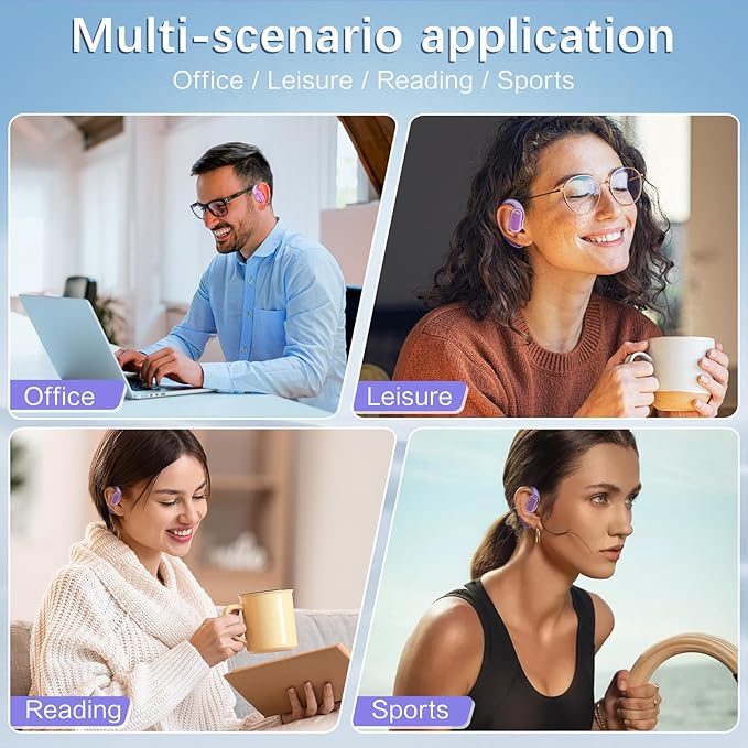 TUINYO True Wireless Ear Hooks, IPX5 Waterproof, Stable One-Step Bluetooth Connection with Long Transmission, 40hrs Longed Standby Time with 10hrs Playtime for Each, Compatible to Different Devices