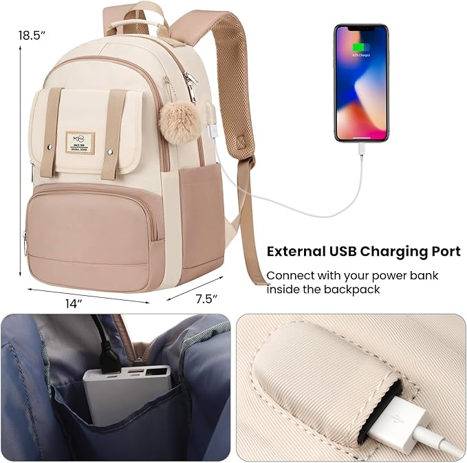 MOMUVO Kids Backpack for Girls,Bookbag for Teens School Bag Elementary Primary Middle School Book Bag,17.3 inch