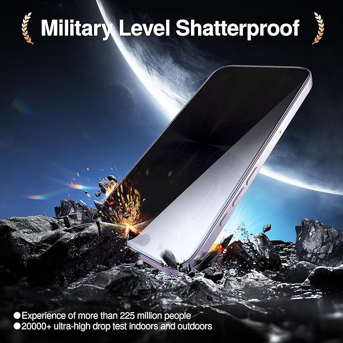 SMARTDEVIL 2PACK for iPhone 17 Privacy Screen Protector Shatterproof Tempered Glass [True 28°Anti Spy] [9H Hardness] [Auto Dust-Elimination Install], [Bubble Free]
