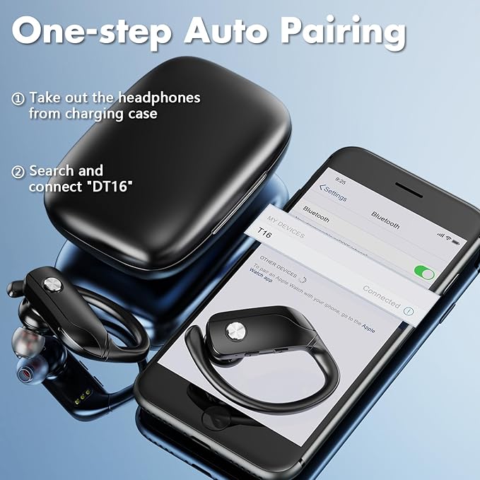 Wireless Earbuds Bluetooth Headphones 48Hrs Play Back Sports Earphones with LED Display Built in Mic Deep Bass Stereo in Ear Waterproof Headset for Workout Gaming Running