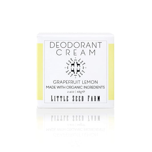 Little Seed Farm All Natural Deodorant Cream, Aluminum Free Deodorant for Women or Men, 2.4 Ounce - Grapefruit Lemon