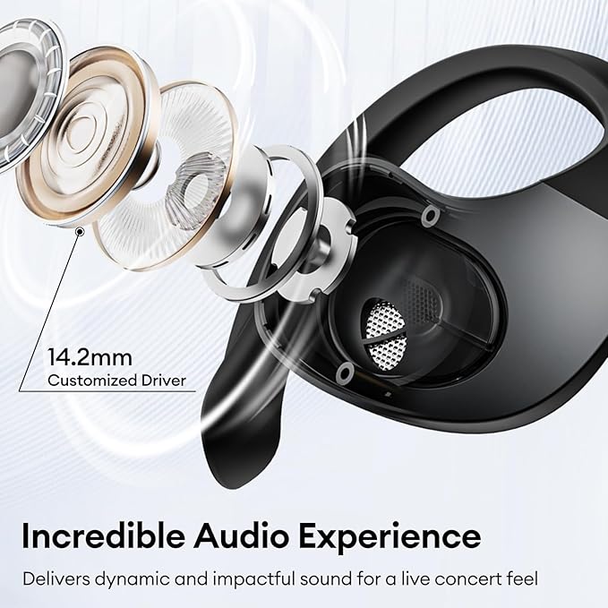 TRANSFORMERS Open Ear Earbuds with Ear Hooks,Open Ear Headphone True Wireless Earbuds Over Ear Headphones Bluetooth 5.4 60H Play,IPX5 Waterproof for Work Fitness Running Yoga Gym, Black-Optimus Prime