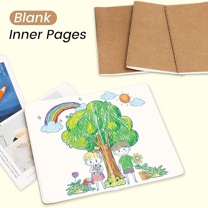 Oucaru 64PCS Mini Notebooks Bulk, 3.5" x 5.5", Brown, 60 Pages Blank Paper Small Pocket Notebook Set, Mini Journal Memo Notepads for Kids, Students, Traveler, School Office Supplies