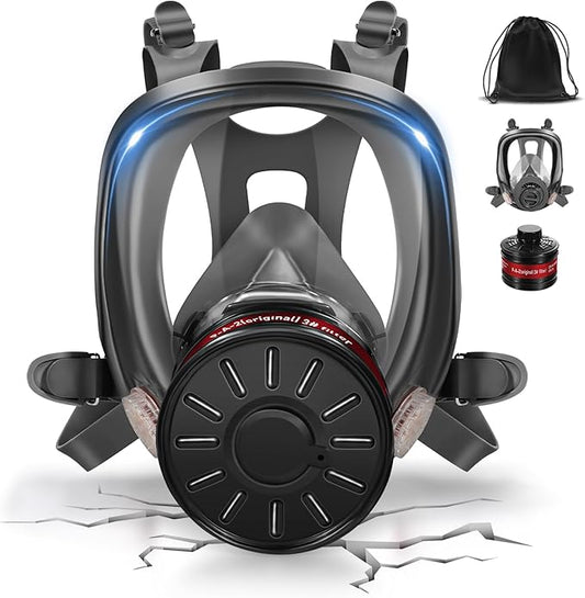 Gas Masks - Gas Masks Survival Nuclear and Chemical with 40mm Activated Carbon Filter&6001CN Filters for Chemical