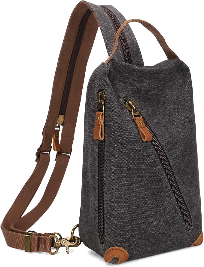 KL928 Canvas Sling Bag Crossbody Bags Small Backpack Pack Travel Purse Convertible Purses for Women Men