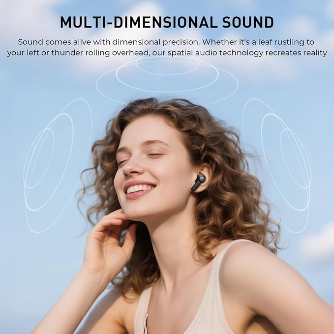 havit Hybrid Active Noise Cancelling Wireless Earbuds, Bluetooth 6.0 in-Ear Headphones, 6 Mics ENC Clear Call Ear Buds, 30+H Playtime, 3D Spatial Audio, Custom EQ via App, IPX5 Waterproof