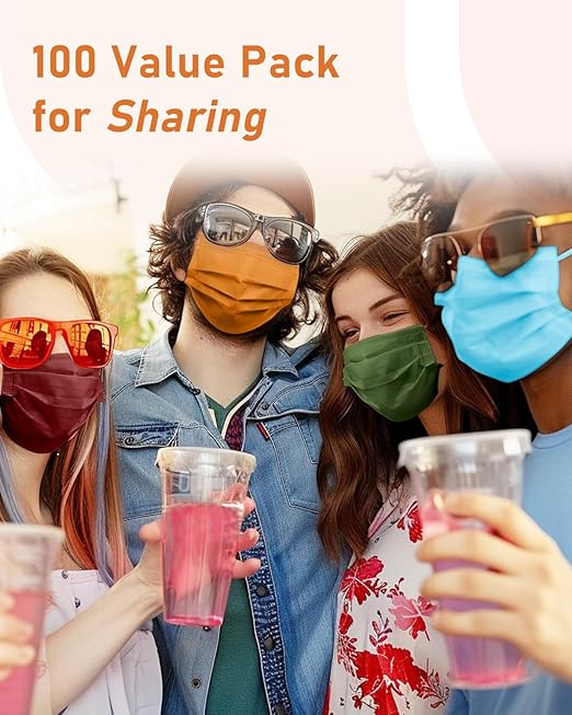 Face Masks Disposable 100 Pack, 4 Ply ASTM Level 3 Medical Grade, FSA/HSA Eligible, Breathable for Adult Outdoor Protection, Individually Wrapped for Home, School & Office, Rustic Horizon