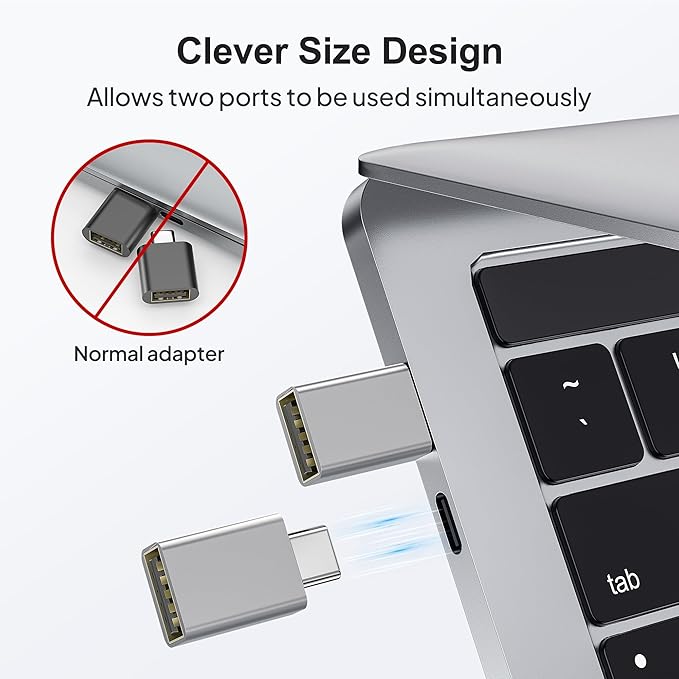 Elebase USB C Adapter for New iPhone 17 16 4Pack,USBC Male to USB 3.0 Female Adapter,Type C Thunderbolt 4 OTG Converter for Receivers Dongles,Hard Disk,Printers,Camera,Tablet,Laptop,Microsoft Surface