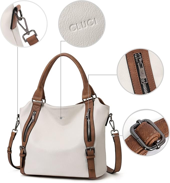 CLUCI Purses for Women Vegan Leather Handbags Tote Purse Shoulder Bag Large Ladies Hobo Bags