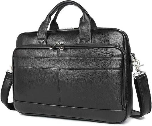 Augus Leather Messenger Bag for Men Vintage Travel Backpack 17 inch laptop Briefcase Shoulder Bags