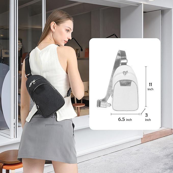 Haytijoe Crossbody Bags for Women Leather Sling Bag Anti-theft Cross Body Bag Travel Sling Purse Chest Bags Fanny Packs