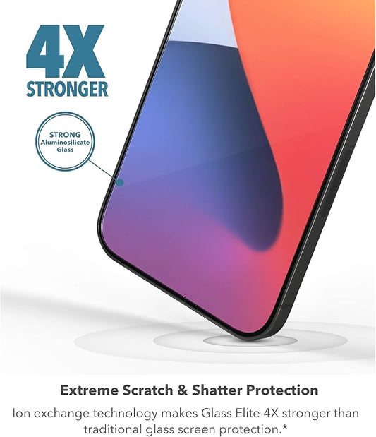 ZAGG Glass Elite VisionGuard+ Screen Protector - iPhone 12 Mini - Impact Protection, Scratch, Fingerprint, Smudge, InvisibleShield, Oil Resistant, Clear