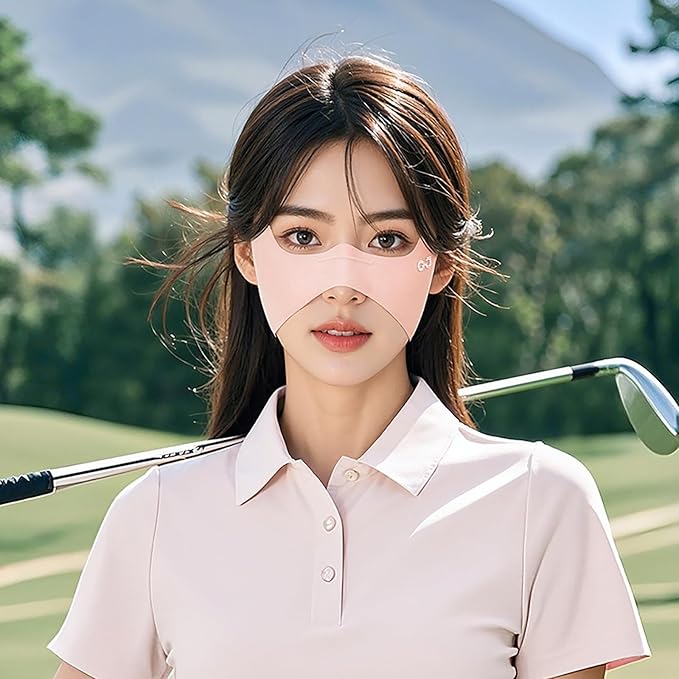 UPF50+ Half Mask,Face Shield,Sun Screen Protector for Face with Adjustable Ear Straps, Golf Visors for Women Golfers