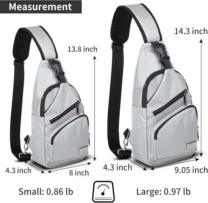 AMJ Crossbody Sling Bag Men Women, Casual Shoulder Backpack, Chest Daypack Satchel for Hiking Travel