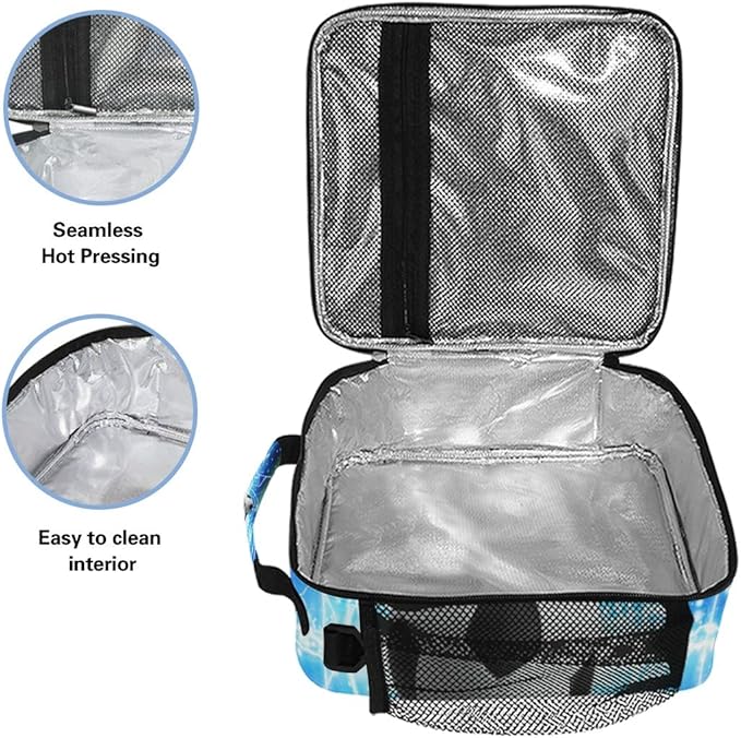 AUUXVA Lunch Box Bag Sport Ball Football Soccer Lunchbox Insulated Thermal Cooler Ice Adjustable Shoulder Strap for Women Men Boys Girls