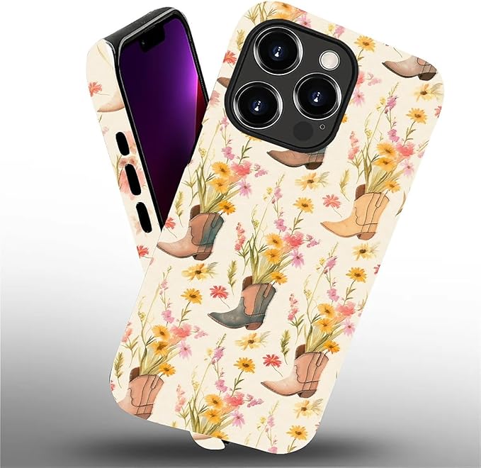 Case for iPhone 13 Pro Max,Western Cowgirl for Woman Men Full Body Protective Cover Shockproof 2 in 1 Silicone + Hard PC Case for iPhone 13 Pro Max