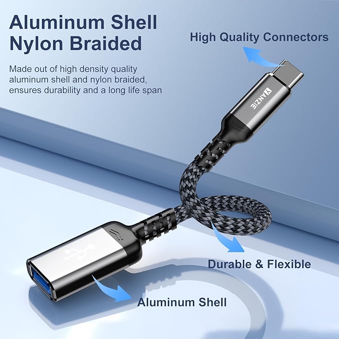 2-Pack USB-C Female to USB-A Female Adapter - Compatible with iPhone 15 Pro/Max, MacBook Pro/Air, iPad Pro, Google Pixel, Samsung Galaxy