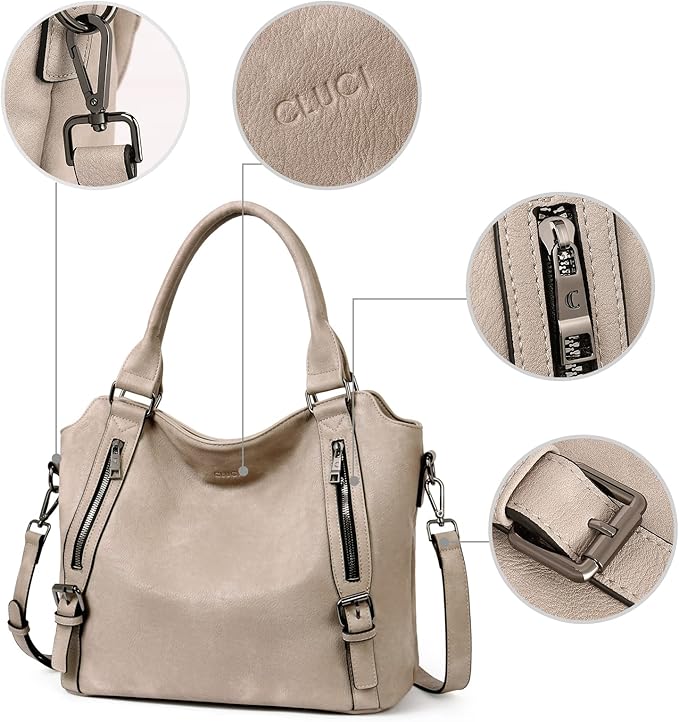 CLUCI Purses for Women Vegan Leather Handbags Tote Purse Shoulder Bag Large Ladies Hobo Bags