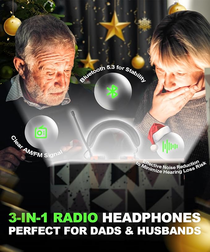 PROHEAR 033 Upgraded Bluetooth Hearing Protection AM FM Radio Headphones, 31SNR Noise Reduction Ear Muffs with Long-Lasting Stable Rechargeable Battery, 50 Hrs for Mowing Snowblowing, Black