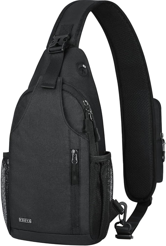 Voova Crossbody Sling Backpack Sling Bag for Men Women, Travel Hiking Chest Bag Daypack, Small over the Shoulder Backpack