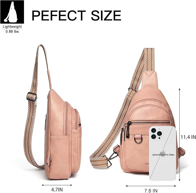 7L Sling Bag for Women Men Vegan Leather Crossbody Bags Fanny Pack Purse Backpack Over Shoulder Bag Travel Anti Theft