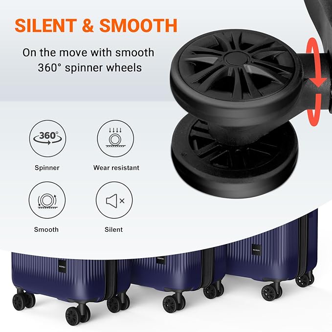 Verdi Hardside Expandable Luggage Set Carry-On/Checked Suitcase with Spinner Wheel