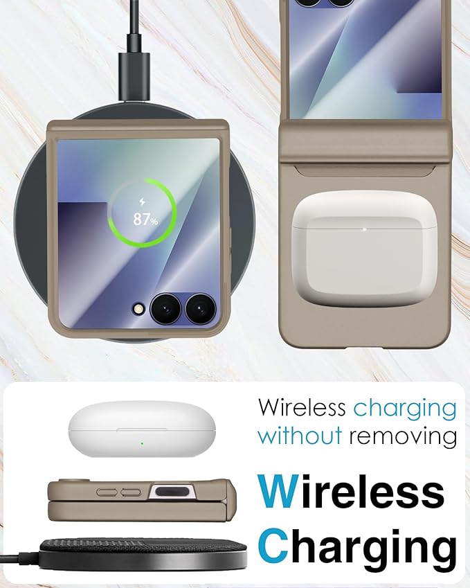 STORMTAL for Samsung Galaxy Z Flip 7 Case, Hinge Protection, Built-in Screen Protector, Wireless Charging, Shockproof, Slim Rugged Phone Protective Case for Galaxy Z Flip 7