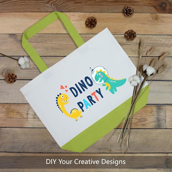 TOPDesign 1-Pack Super Strong Large 12oz Cotton Canvas Tote Bag, Reusable Grocery Shopping Cloth Bag, Fashionable Two-Tone Tote for Crafts, DIY Your Creative Designs