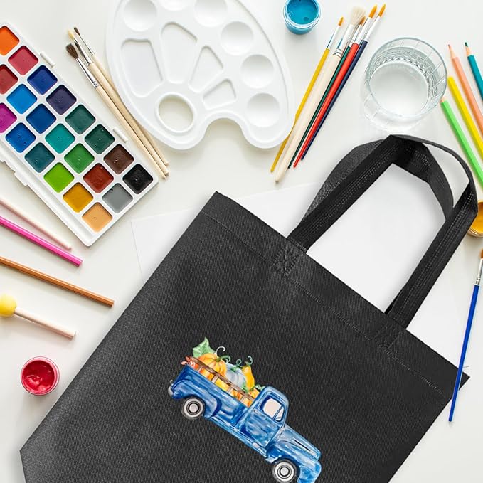 50Pcs Reusable Non Woven Shopping Bags Large Foldable Totes Bag with Handles Grocery Handbag Bulk for Boutiques