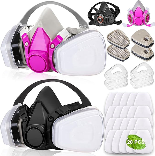 Respirator Mask with Filters, Gas Masks Survival Nuclear and Chemical, for Organic Vapor, Spray Painting, Resin