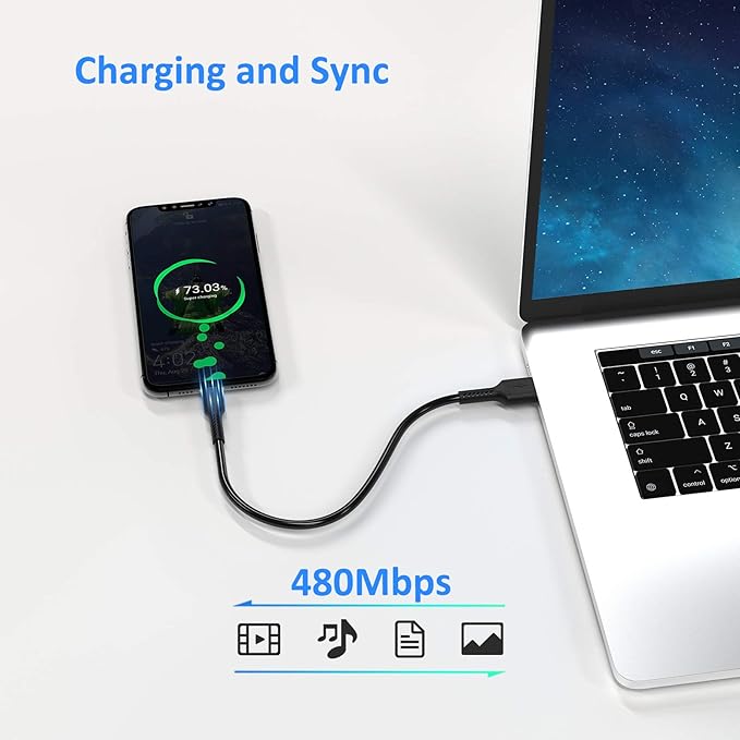 6 inch Short Fast Charging Cord, 5 Pack Durable USB A to USB Type C 3A Cable for Charging Station Compatible with Samsung Galaxy Note 9 10 S10 S20 S30 OnePlus 7T 8T LG V30 V40