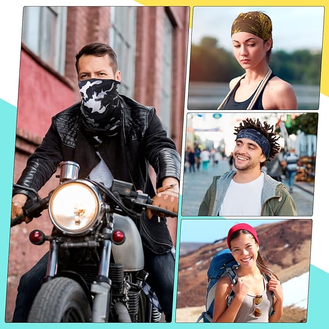 JaGely 50 Pcs Summer Neck Gaiters for Men Multi Cooling Neck Gaiter for Men Sun Protection Face Mask Balaclava Motorcycle