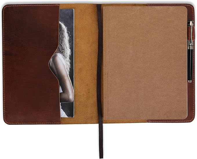 Tan B5 Journal Cover for Field Notes - 7.5x10 in XL Leather Notebook Cover Planner Cover, Refillable Leather Journal Cover, Composition Notebook Cover & Handmade Diary Cover for Travel