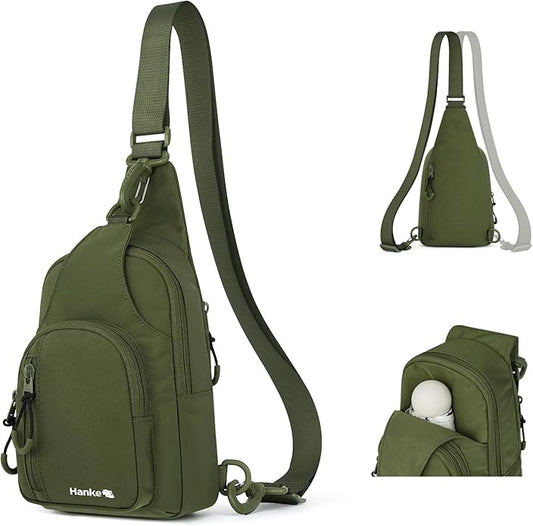 Hanke Crossbody Sling Bag for Women Men, Casual Cross Body Sling Bags, Lightweight Chest Bag for Outdoor Hiking Travel