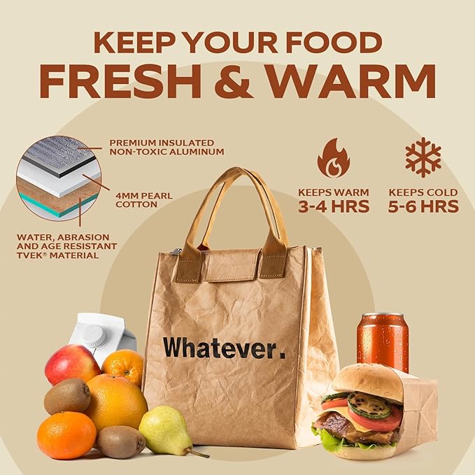 VonNova Women’s Insulated Lunch Bag with Premium 4mm Cooler Insulation, Cute Large 7L Lunch Tote for Office, Durable Small Lunch Box for Women, Stylish Lunchbox for Adults, Teens, Nurses, Teachers