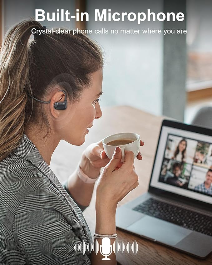 WamGra Open Ear Headphones,Bluetooth 5.3 Wireless Air Conduction Headphones Sport Earbuds,Powerful Sound, IPX5 Waterproof,10H Playtime,Clear Calls,18g Lightweight Earphones for Running & Cycling